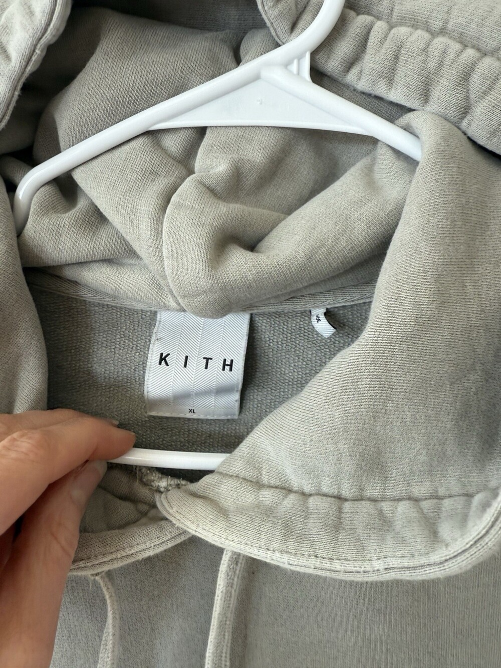 Kith Distressed Washed gray Hoodie Womens Extra Large Sweatshirt Long Sleeve - Picture 5 of 7